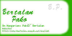 bertalan pako business card